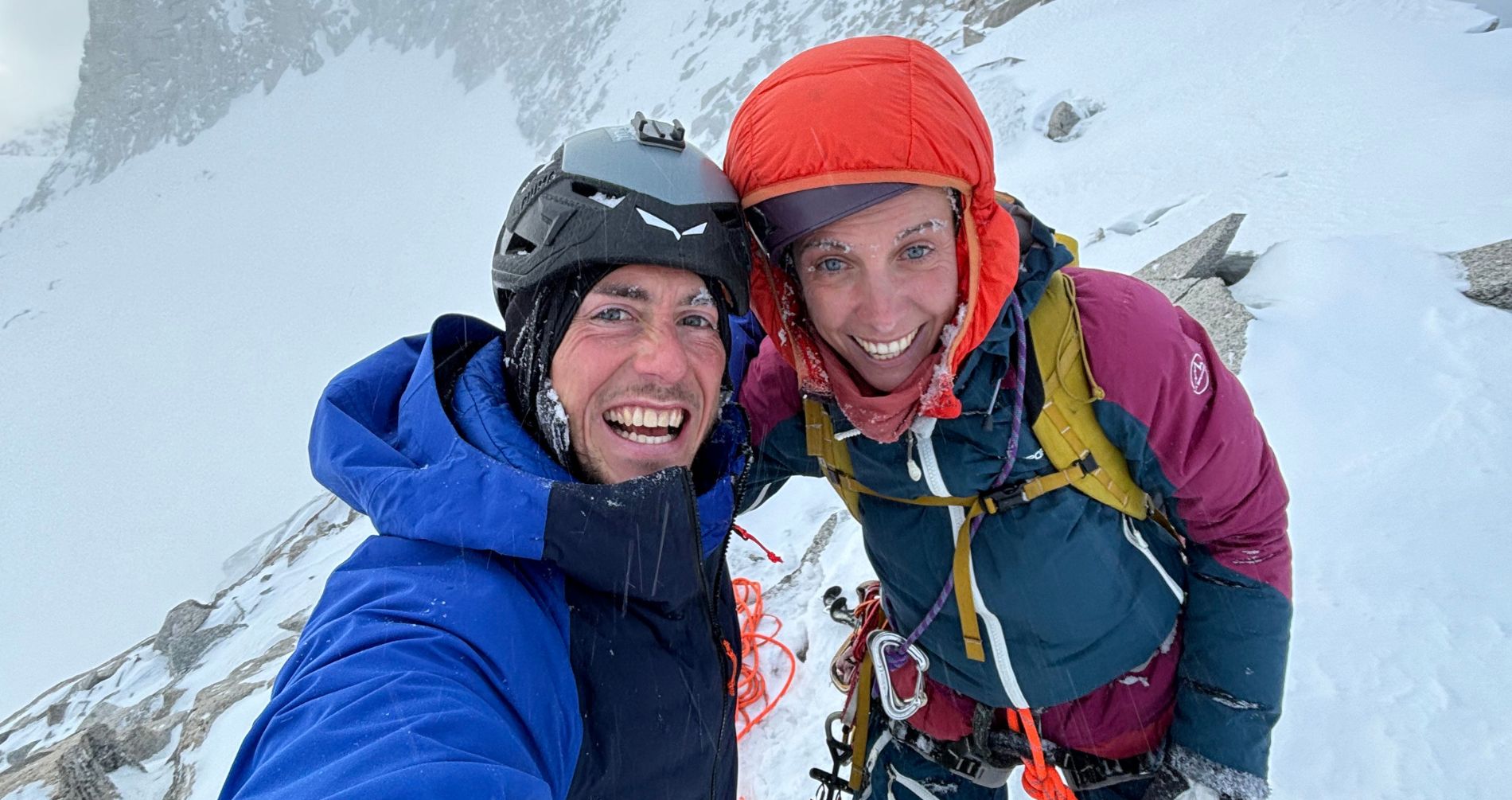 Leo Gheza e Giulia Venturelli una nuova via sulla nord dell'Adamello